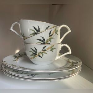 Bali Hai White Porcelain Tea Cup and Saucer Set